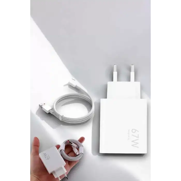 AsilTech Şarj Aleti 67W Hızlı Şarj Turbo Type-C Uyumlu Şarj Adaptörü Kablosu