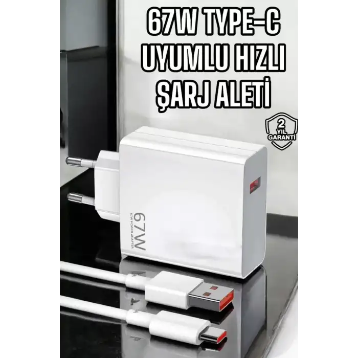 AsilTech Şarj Aleti Turbo Hızlı 67W Type-C Hızlı Şarj