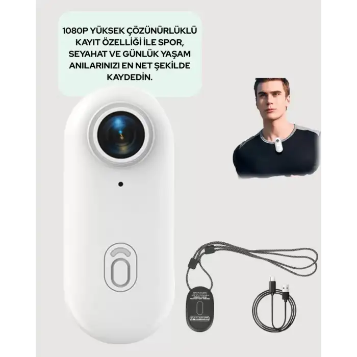 AsilTech Şarj Edilebilir Uzun Ömürlü Mini Spor Kamera Full HD