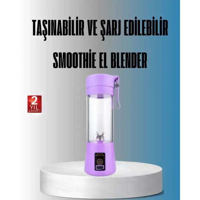 AsilTech Şarjlı 380ml Portatif Smoothie Blender USB Mini Shake Yapıcı