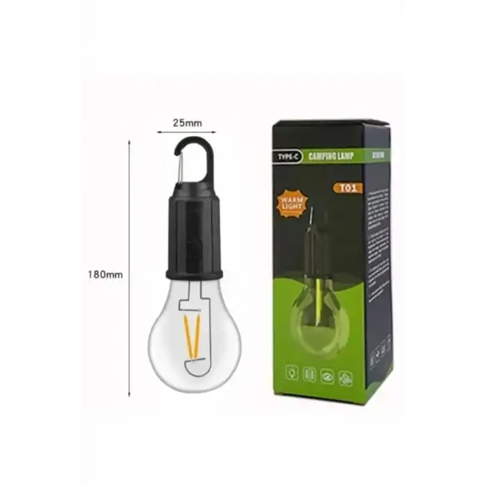 AsilTech Şarjlı Aydınlatma Ampul Tasarımlı Ambians Işık Askılı Kamp Lambası