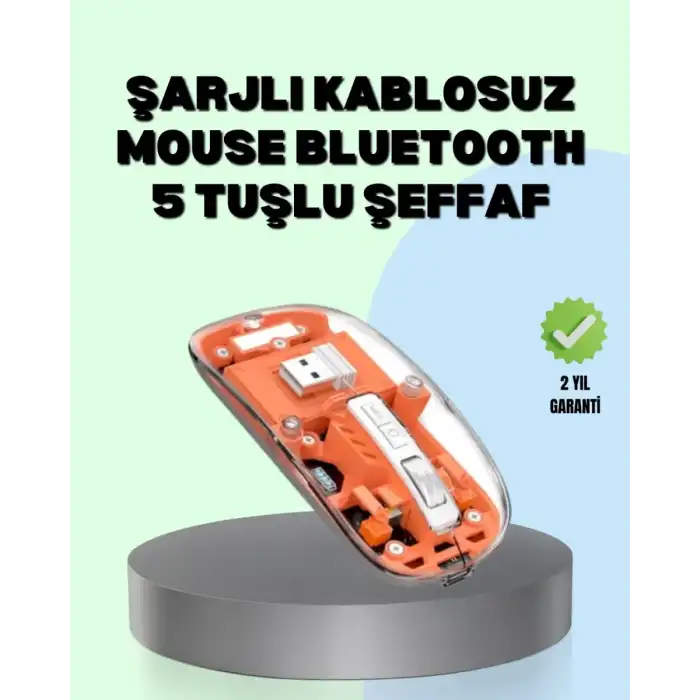 AsilTech Şarjlı Ergonomik Fare – 1600 DPI, Sessiz Tıklama Özellikli