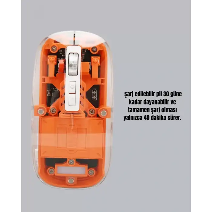 AsilTech Şarjlı Ergonomik Fare – 1600 DPI, Sessiz Tıklama Özellikli