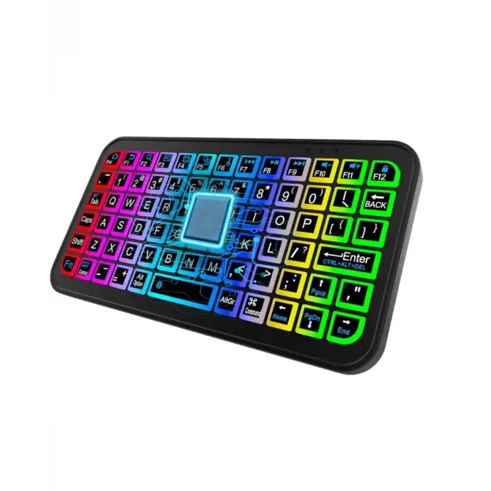 AsilTech Şarjlı Kablosuz Mini RGB Klavye Uzun Pil Ömürlü