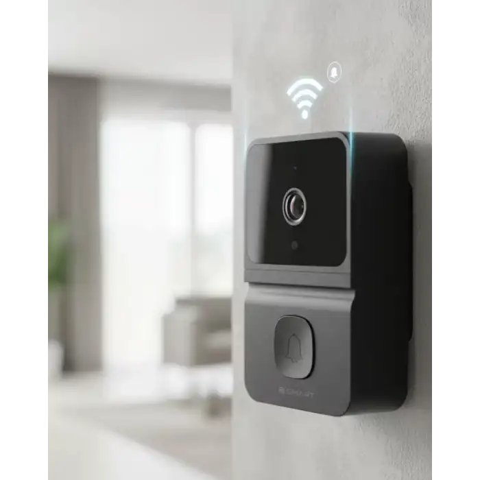 AsilTech ŞARJLI KAMERALI KAPI ZİLİ SİYAH