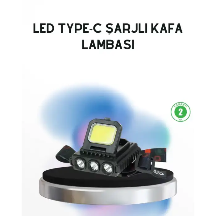 AsilTech Şarjlı LED Kafa Lambası 800 Lumen COB XPE Ayarlanabilir Başlıklı