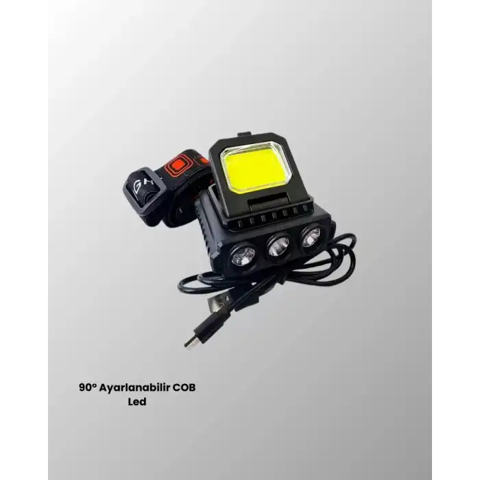 AsilTech Şarjlı LED Kafa Lambası 800 Lumen COB XPE Ayarlanabilir Başlıklı