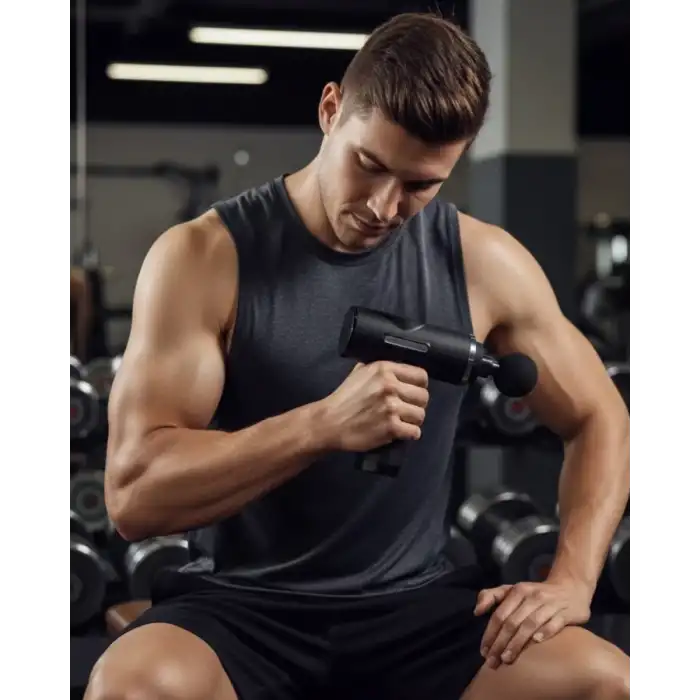 AsilTech Şarjlı Masaj Tabancası 4 Başlıklı Mini Masaj Tabancası ve Masaj Aleti