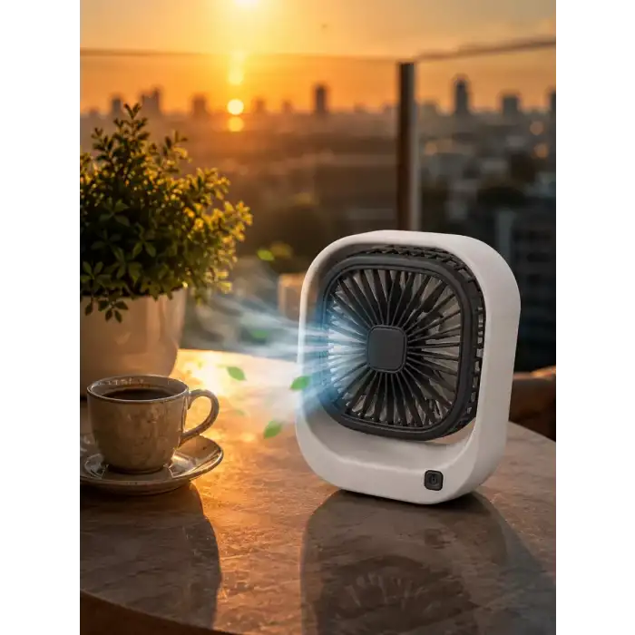 AsilTech Şarjlı Masaüstü Fan 3 Kademeli Güçlü Hava Akışı
