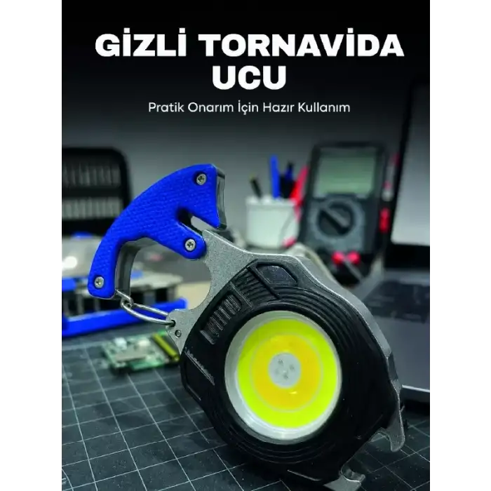 AsilTech SB Type-C Şarjlı COB LED Çok Amaçlı Acil Durum Feneri Kamp Araç ve Günlük Kullanım