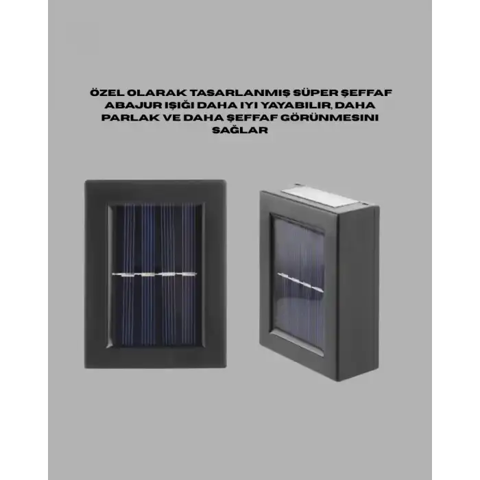 AsilTech Şeffaf Abajurlu Duvar Tipi Solar IşıkYeni Nesil