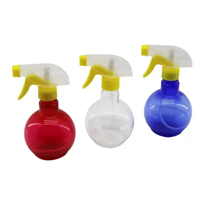 AsilTech Şeffaf Tombul Boş Sprey Şişesi - 350 ml - Püskürtücü Başlık - Renkli