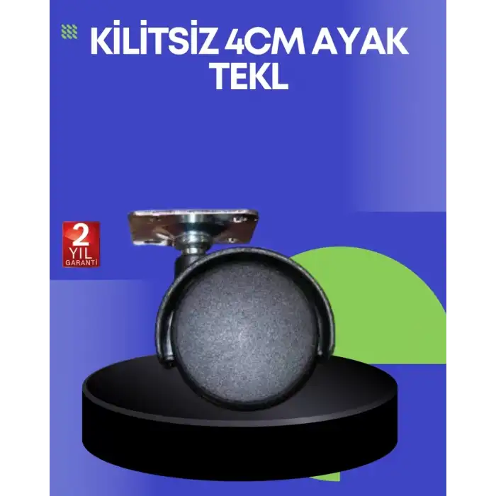 AsilTech Sehpa ve Ekipmanlar İçin 4 cm Kilitsiz Ayak Tekli