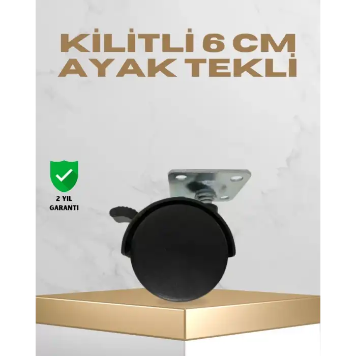 AsilTech Sehpa ve Masa İçin 6 cm Kilitli Ayak