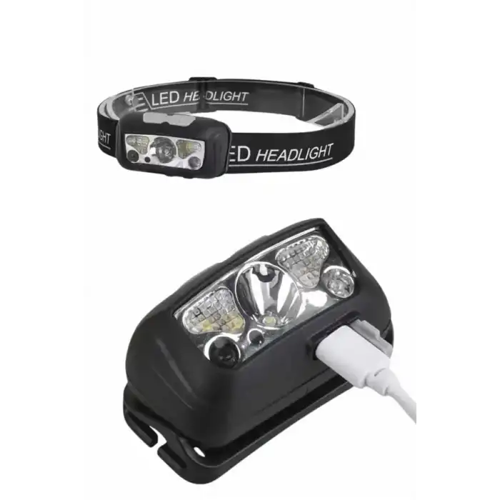 AsilTech Sensörlü Şarjlı Type-c Şarj Işıklı Kafa Lambası Kamp Lambası