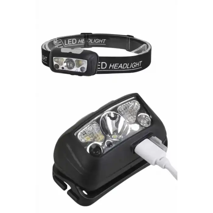 AsilTech Sensörlü Şarjlı Type-c Şarj Işıklı Kafa Lambası Kamp Lambası