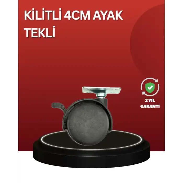 AsilTech Sessiz Dönen Kilitli Mobilya Tekerleği 4 cm