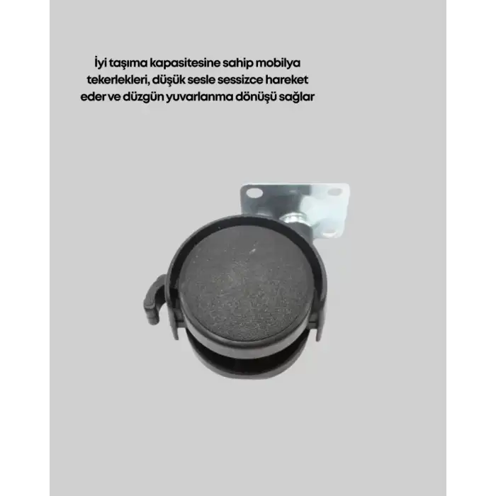 AsilTech Sessiz Dönen Kilitli Mobilya Tekerleği 4 cm