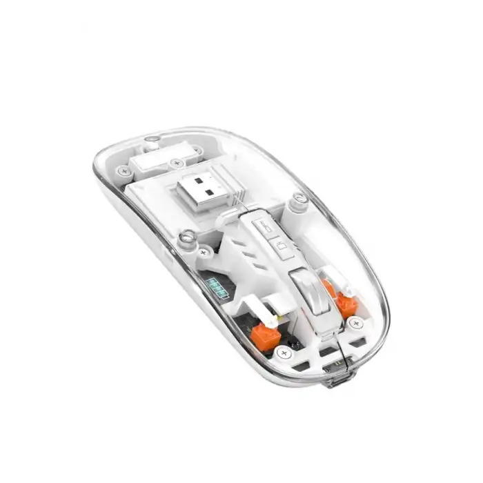 AsilTech Sessiz Tıklama Çift Modlu Bluetooth Ve Alıcı Şeffaf Mouse Fare