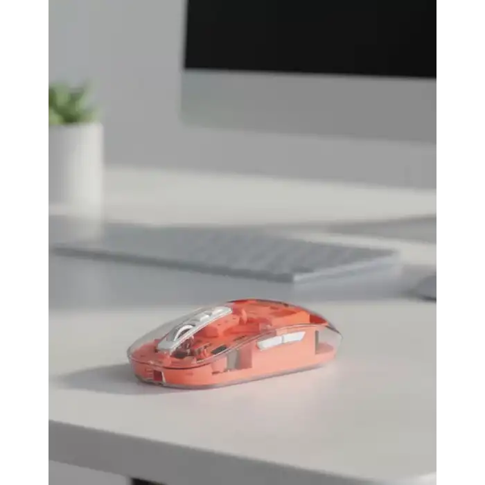 AsilTech Sessiz Tıklamalı Şeffaf Mouse Bluetooth ve USB Uyumlu