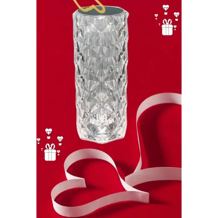 AsilTech Sevgililer Günü İçin Hediye Kristal Lamba Sevgiliye Hediye USB Şarjlı Gece Lambası