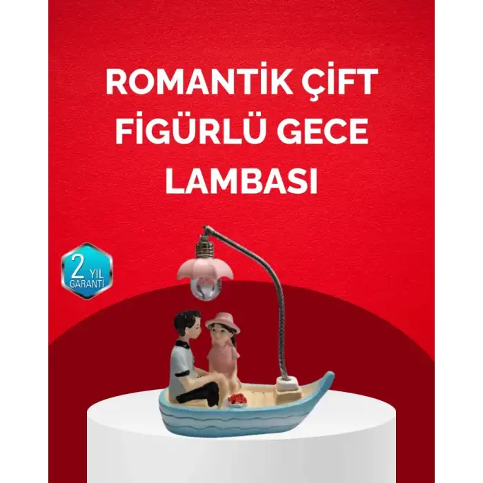 AsilTech Sevgililer Günü İçin Romantik Çift Figürlü Dekoratif Gece Lambası