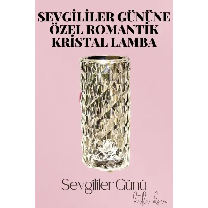 AsilTech Sevgililer Gününe Özel Romantik Kristal Gece Lambası Sevgiliye Hediye