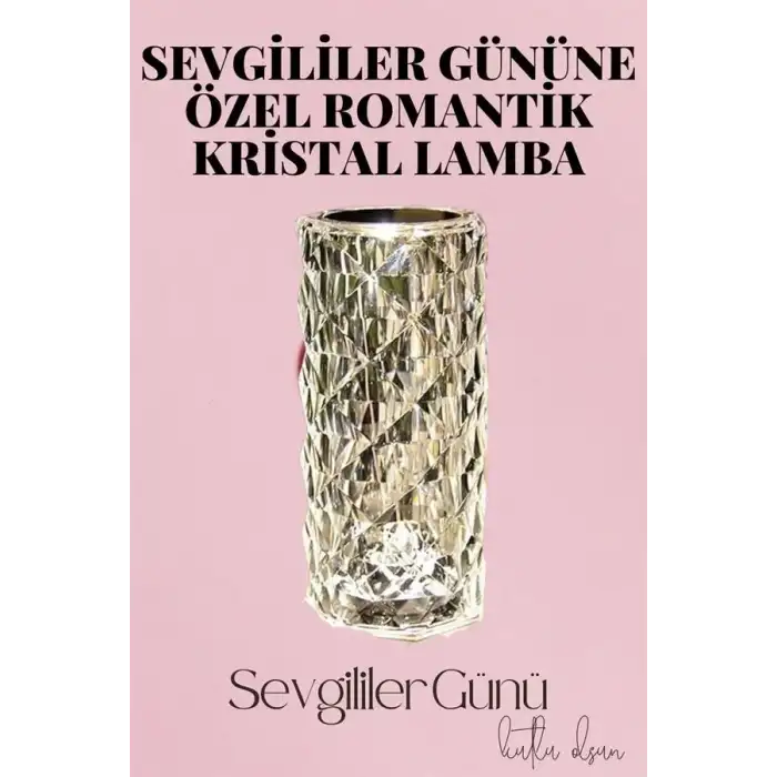 AsilTech Sevgililer Gününe Özel Romantik Kristal Gece Lambası Sevgiliye Hediye