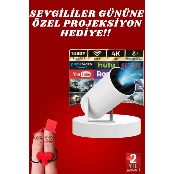 AsilTech Sevgiliye Özel Hediye Ayaklı Sinema Projektörü Projeksiyon Yeni Nesil