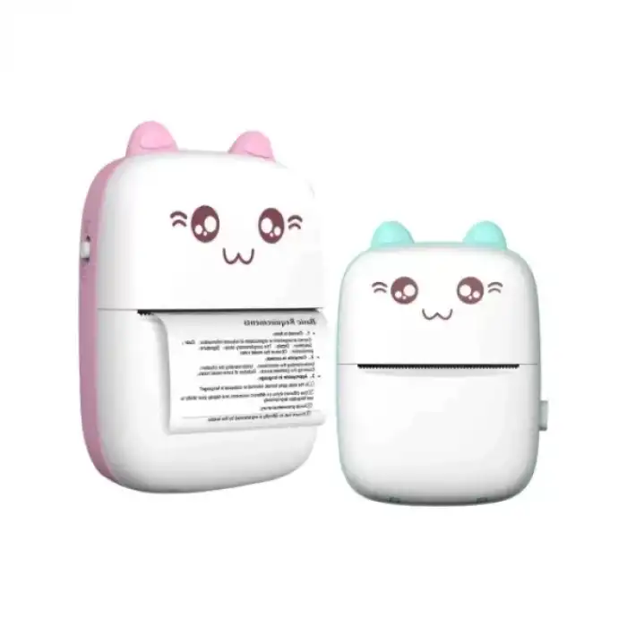 AsilTech Sevimli Mini Taşınabilir Yazıcı Printer