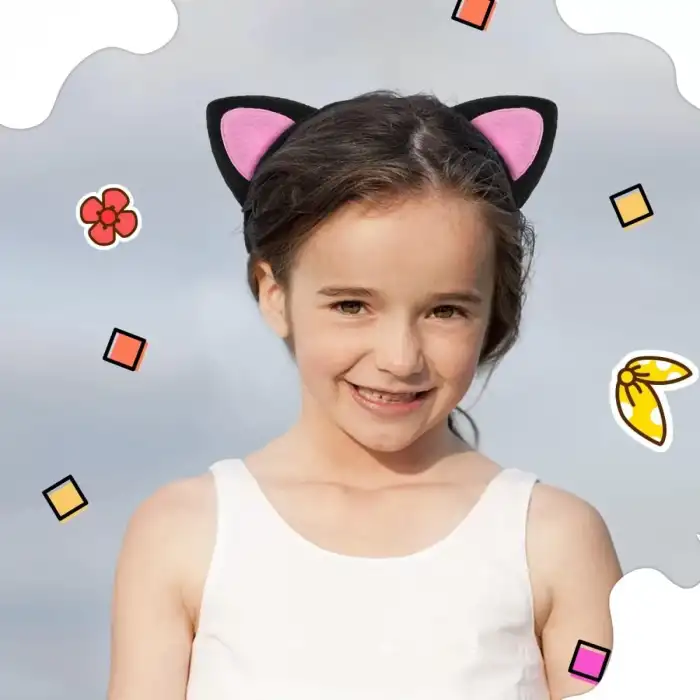 AsilTech Sevimli Pofuduk Kedi Kulak Tacı