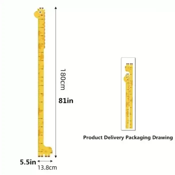 AsilTech Sevimli Sarı Zürafa Boy Ölçüsü Sticker