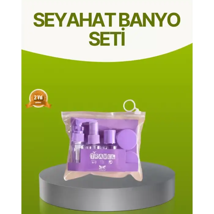 AsilTech Seyahat Banyo Seti 5 Parça Şeffaf Taşıma Çantalı 30 ml