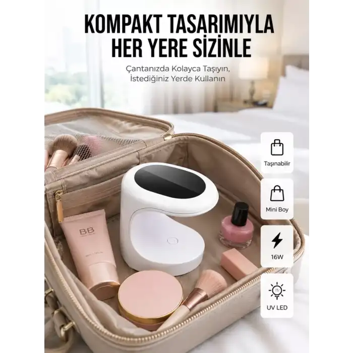 AsilTech Seyehat Tipi Mini Oje Kurutucu Ultraviole Mor Işık Protez Tırnak Kurutucu