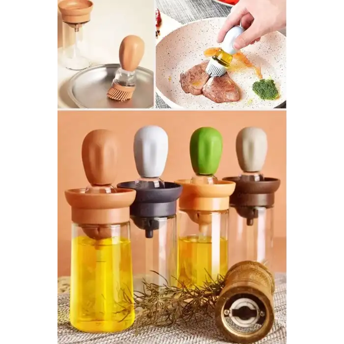 AsilTech Silikon Hazneli Fırçalı Yağdanlık