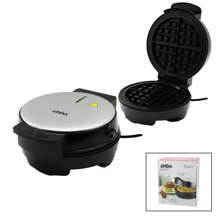 AsilTech Sinbo Belçika Waffle Makinesi - 4 Waffle Kapasiteli - Yapışmaz Plaka