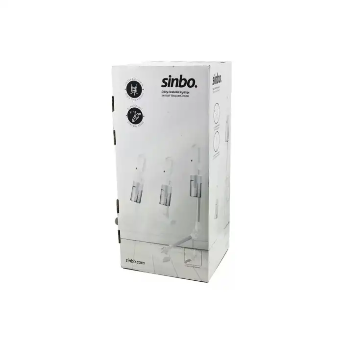 AsilTech Sinbo Dikey Elektrikli Süpürge - Beyaz - 500W - Ergonomik Tasarım