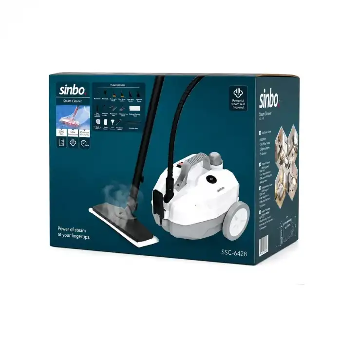 AsilTech Sinbo Profesyonel Buharlı Temizleyici - 2 Litre Kapasiteli - 15 Başlıklı