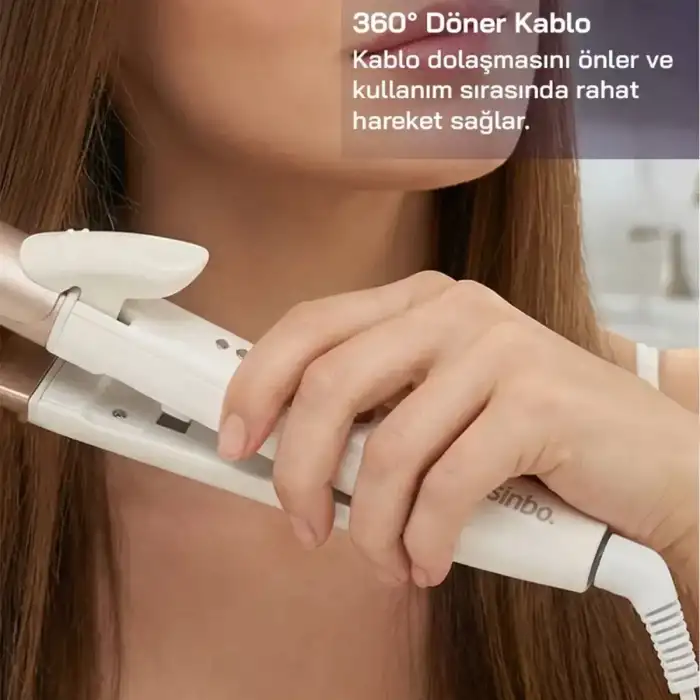AsilTech Sinbo Saç Düzleştirici ve Maşa - Seramik Kaplama - 180°C Sıcaklık