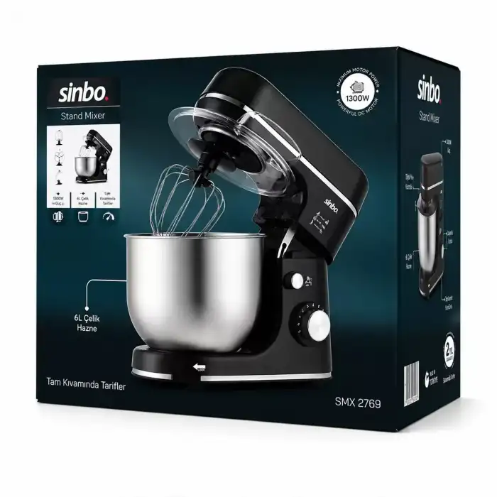 AsilTech Sinbo Standlı Mikser - Siyah Renk - 12 Litre Hazne