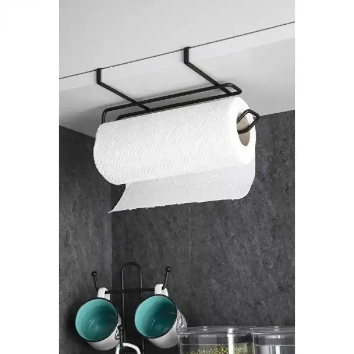 AsilTech Siyah Dolap İçi Kağıt Havluluk Askı