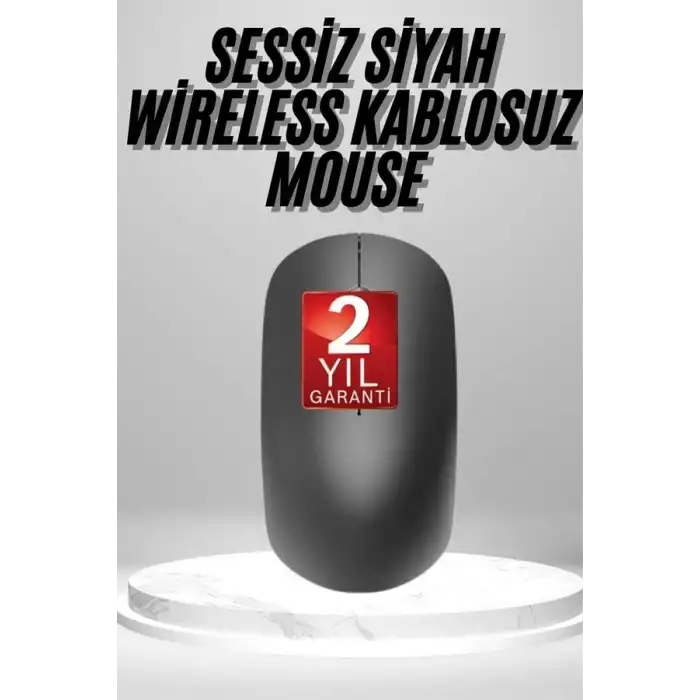 AsilTech Siyah Kablosuz Mouse Wireless Mouse Minimal Tasarım