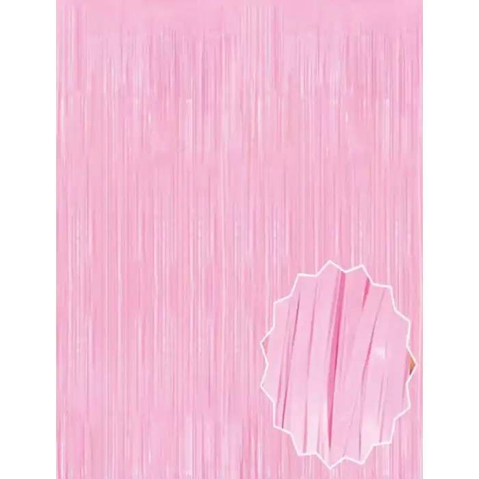 AsilTech Soft Pembe Püsküllü Kapı Perdesi