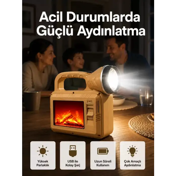 AsilTech Solar Alev Lambası – Kamp, Bahçe ve Dış Mekan İçin