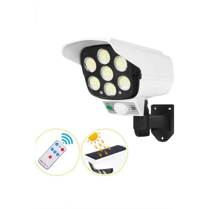 AsilTech Solar Bahçe Aydınlatması Hareket Sensörlü Uzaktan Kumandalı Kamera Görünümlü