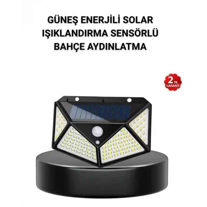 AsilTech Solar Bahçe Lambası 100 LED Hareket Sensörlü Güneş Enerjili Aydınlatma