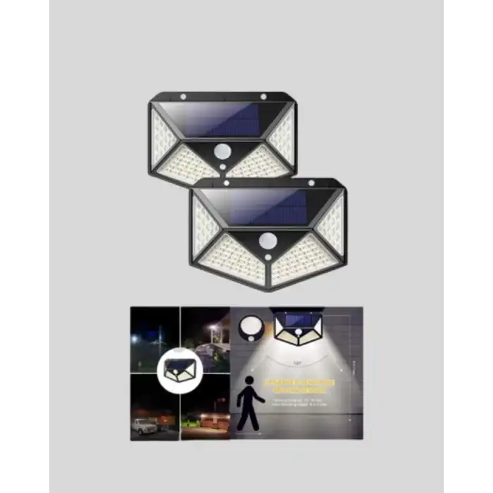 AsilTech Solar Bahçe Lambası 100 LED Hareket Sensörlü Güneş Enerjili Aydınlatma