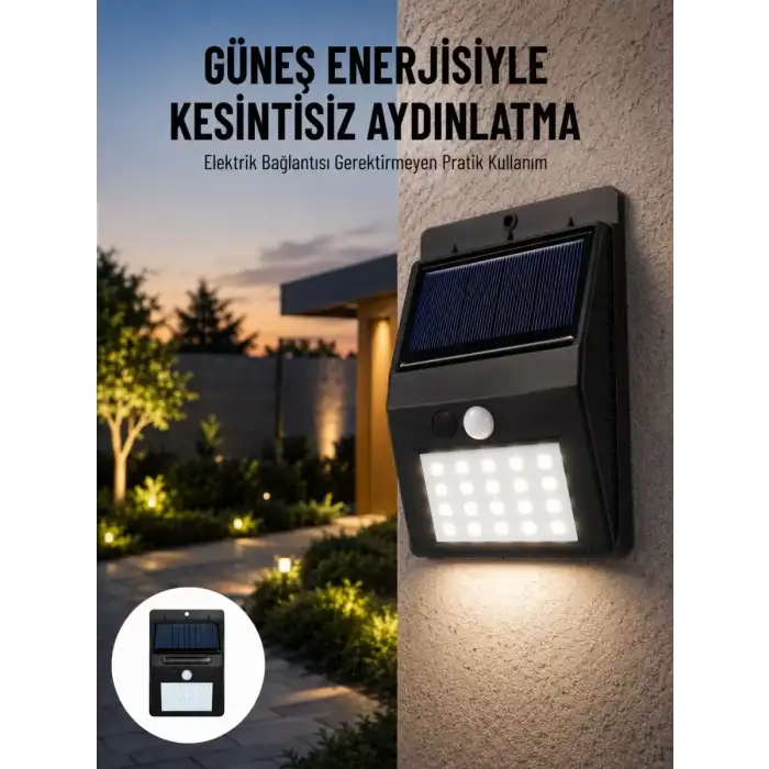 AsilTech Solar Dekoratif Lambası Sensörlü Led Işık Bahçe Aydınlatma Yeni Nesil