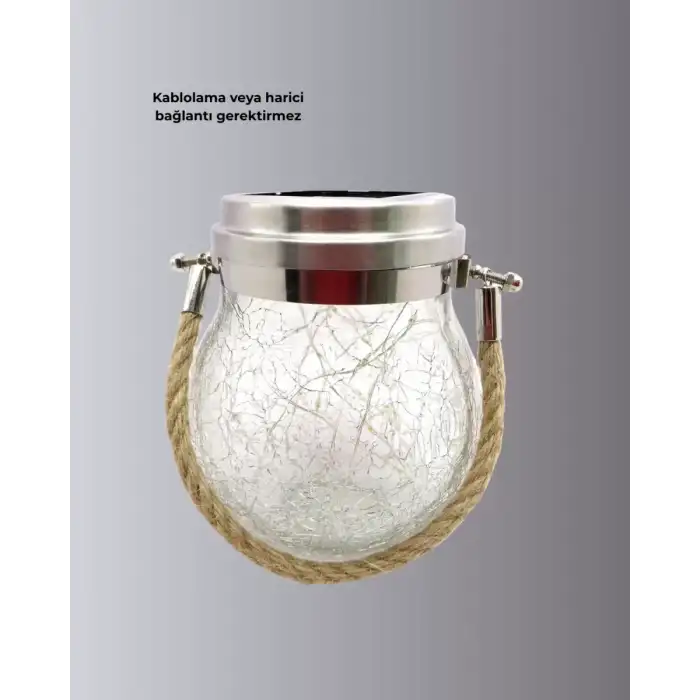 AsilTech Solar Güneş Enerjili Dekoratif Cam Lamba