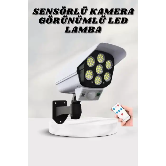 AsilTech Solar Lamba Kamera Görünümlü Duvar Lambası Dönebilen Bahçe Aydınlatması